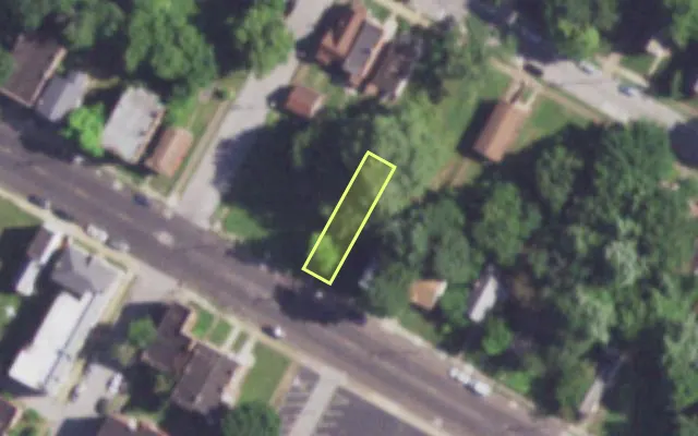 Aerial view of 4053 LEE AV — vacant lot, St. Louis with approximate parcel outline
