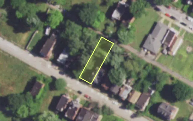 Aerial view of 4247 COTE BRILLIANTE AV — vacant lot, St. Louis with approximate parcel outline
