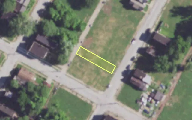 Aerial view of 4207 PLEASANT ST — vacant lot, St. Louis with approximate parcel outline