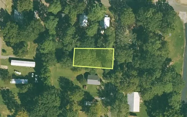 Aerial view of DREW County parcel 703-01807-000 — Arkansas post-auction with approximate parcel outline