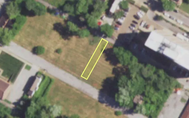 Aerial view of 4335 NORTH MARKET ST — vacant lot, St. Louis with approximate parcel outline