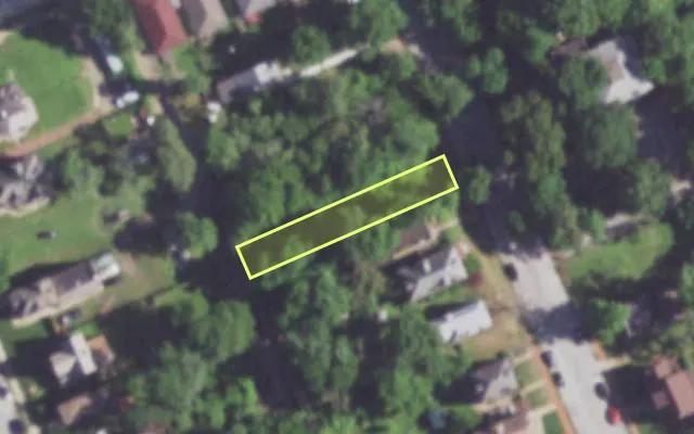 Aerial view of 4421 RANDALL PL — vacant lot, St. Louis with approximate parcel outline