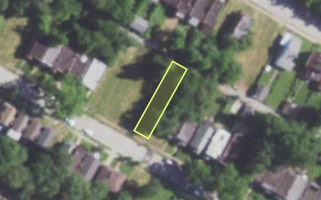 Aerial view of 5211 TERRY AV — vacant lot, St. Louis with approximate parcel outline
