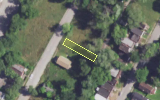 Aerial view of 3102 NEW ASHLAND PL — vacant lot, St. Louis with approximate parcel outline
