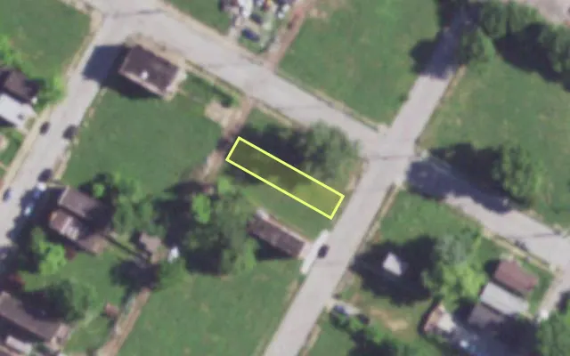 Aerial view of 4163 GROVE ST — vacant lot, St. Louis with approximate parcel outline