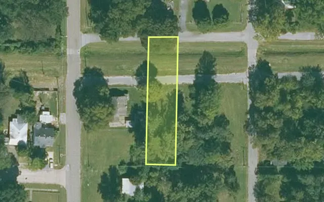 Aerial view of MISSISSIPPI County parcel 305-01771-000 — Arkansas post-auction with approximate parcel outline