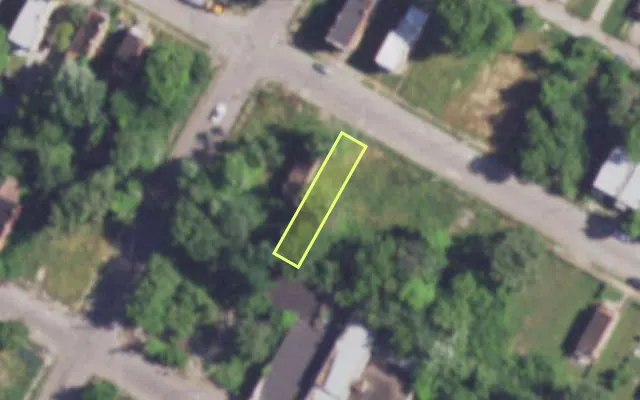 Aerial view of 3960 NORTH MARKET ST — vacant lot, St. Louis with approximate parcel outline