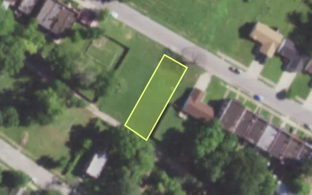 Aerial view of 5640 COTE BRILLIANTE AV — vacant lot, St. Louis with approximate parcel outline
