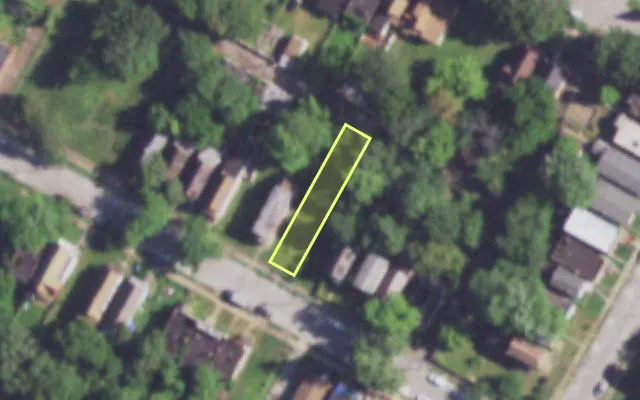 Aerial view of 4127 PENROSE ST — vacant lot, St. Louis with approximate parcel outline