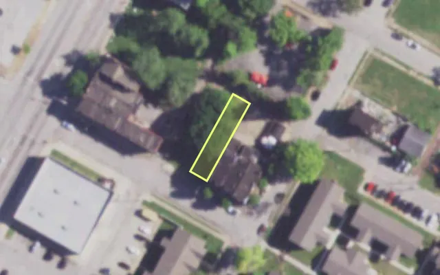 Aerial view of 3507 KOSSUTH AV — vacant lot, St. Louis with approximate parcel outline