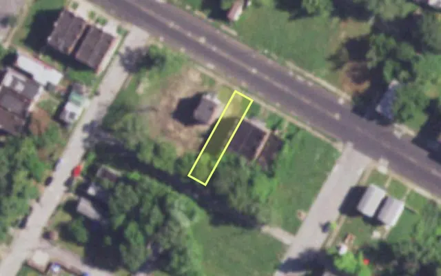 Aerial view of 4256 LEE AV — vacant lot, St. Louis with approximate parcel outline