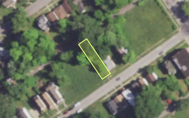 Aerial view of 4951 ALCOTT AV — vacant lot, St. Louis with approximate parcel outline