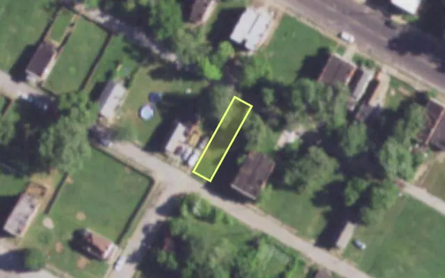 Aerial view of 3837 SHERMAN PL — vacant lot, St. Louis with approximate parcel outline
