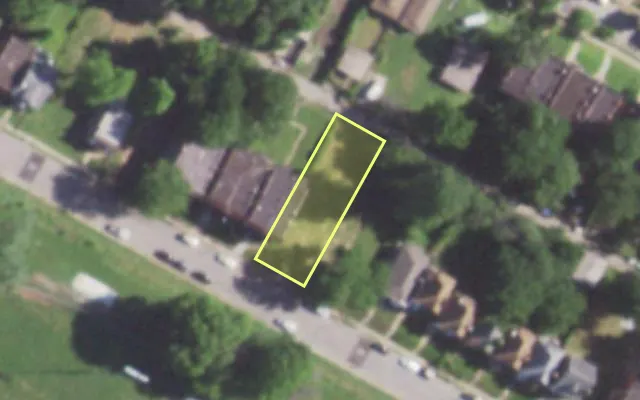 Aerial view of 5119 COTE BRILLIANTE AV — vacant lot, St. Louis with approximate parcel outline