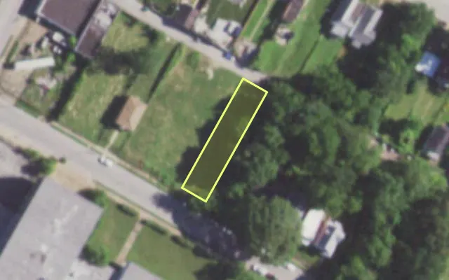 Aerial view of 5737 LOTUS AV — vacant lot, St. Louis with approximate parcel outline