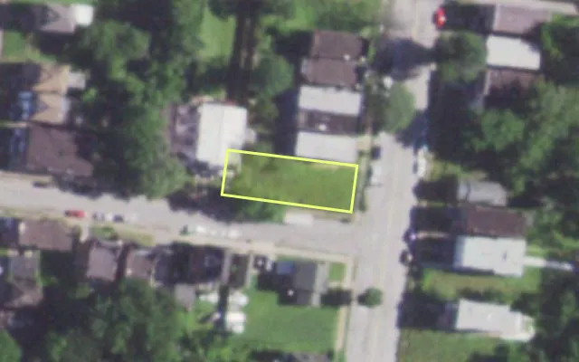Aerial view of 1237 N EUCLID AV — vacant lot, St. Louis with approximate parcel outline