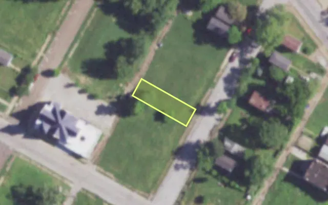 Aerial view of 4315 JOHN AV — vacant lot, St. Louis with approximate parcel outline