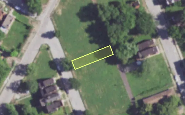 Aerial view of 3926 PARNELL ST — vacant lot, St. Louis with approximate parcel outline
