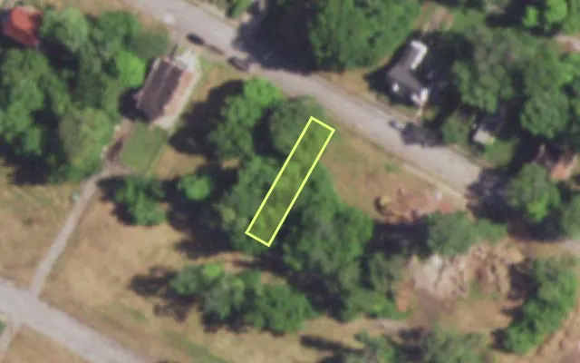 Aerial view of 4580 NORTH MARKET ST — vacant lot, St. Louis with approximate parcel outline