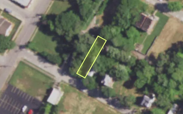 Aerial view of 4655 COTTAGE AV — vacant lot, St. Louis with approximate parcel outline