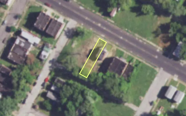 Aerial view of 4260 LEE AV — vacant lot, St. Louis with approximate parcel outline