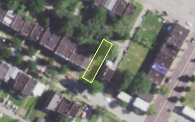 Aerial view of 5319 TERRY AV — vacant lot, St. Louis with approximate parcel outline
