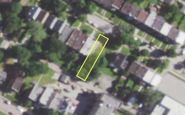 Aerial view of 5036 LOTUS AV — vacant lot, St. Louis with approximate parcel outline