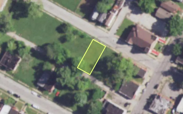 Aerial view of 4416 PENROSE ST — vacant lot, St. Louis with approximate parcel outline