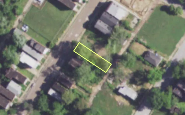 Aerial view of 4344 COLLEGE AV — vacant lot, St. Louis with approximate parcel outline