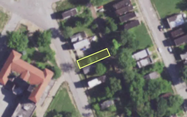 Aerial view of 4250 N FLORISSANT AV — vacant lot, St. Louis with approximate parcel outline