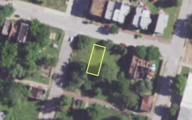 Aerial view of 1218 R HEBERT ST — vacant lot, St. Louis with approximate parcel outline