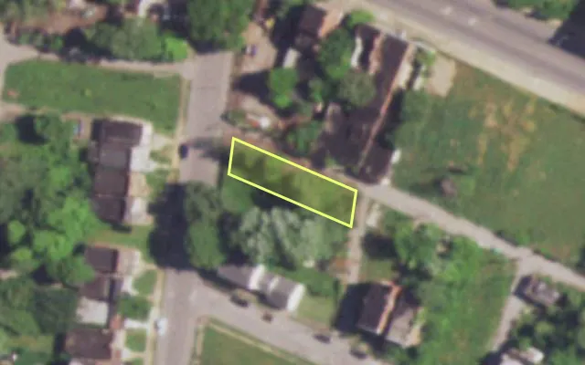 Aerial view of 1422 WALTON AV — vacant lot, St. Louis with approximate parcel outline