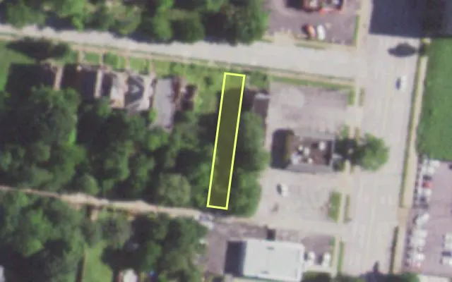 Aerial view of 5014 KENSINGTON AV — vacant lot, St. Louis with approximate parcel outline