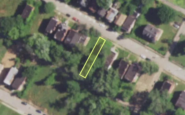 Aerial view of 4232 COTE BRILLIANTE AV — vacant lot, St. Louis with approximate parcel outline