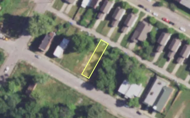 Aerial view of 3951 NORTH MARKET ST — vacant lot, St. Louis with approximate parcel outline