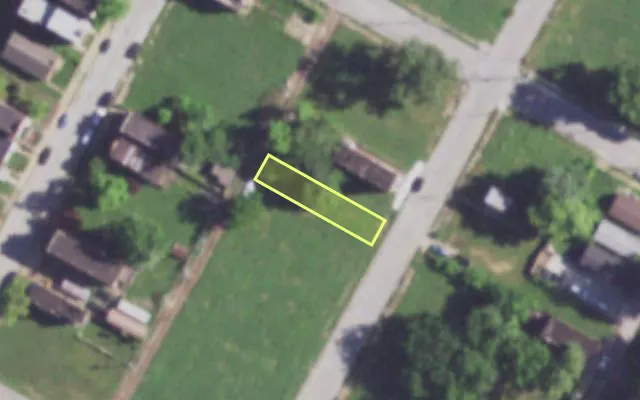 Aerial view of 4155 GROVE ST — vacant lot, St. Louis with approximate parcel outline