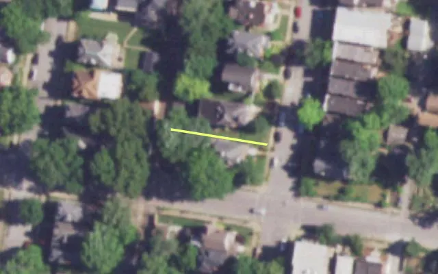 Aerial view of 2353 LOUISIANA AV — vacant lot, St. Louis with approximate parcel outline