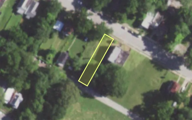 Aerial view of 5700 WABADA AV — vacant lot, St. Louis with approximate parcel outline