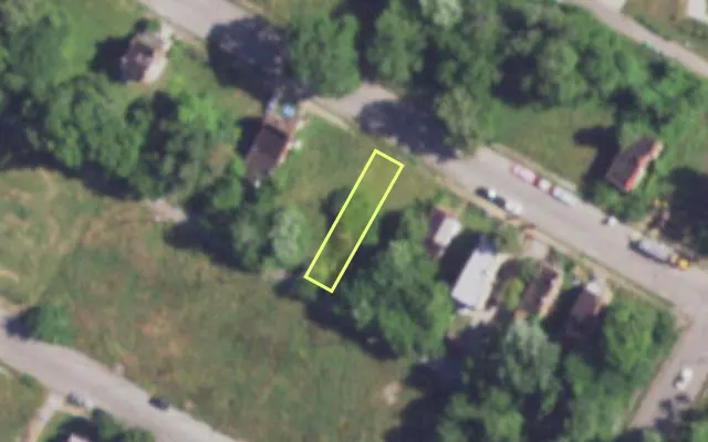 Aerial view of 4026 NORTH MARKET ST — vacant lot, St. Louis with approximate parcel outline