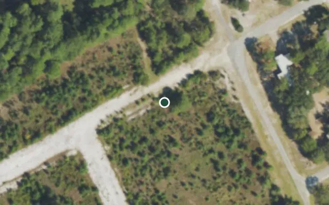 Aerial view of 0.41 acres in Brunswick, NC — 12740; approximate location marked