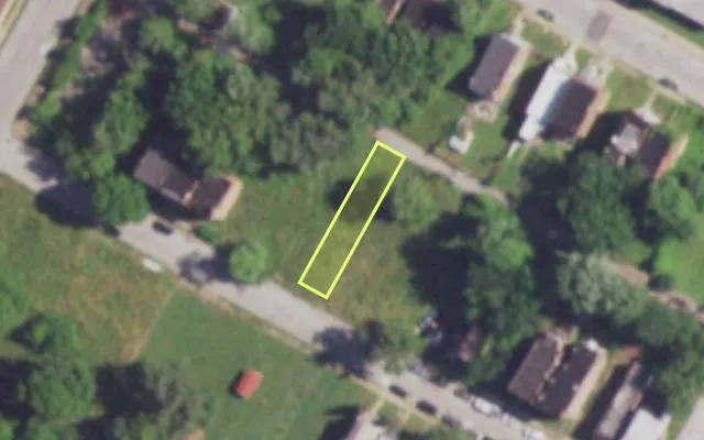 Aerial view of 4259 W NORTH MARKET ST — vacant lot, St. Louis with approximate parcel outline