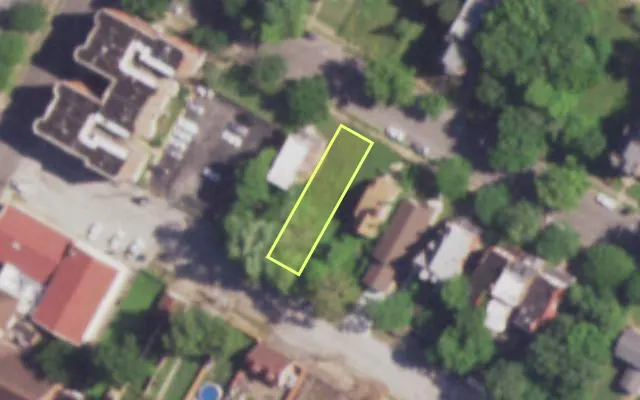 Aerial view of 4356 WEST BELLE PL — vacant lot, St. Louis with approximate parcel outline