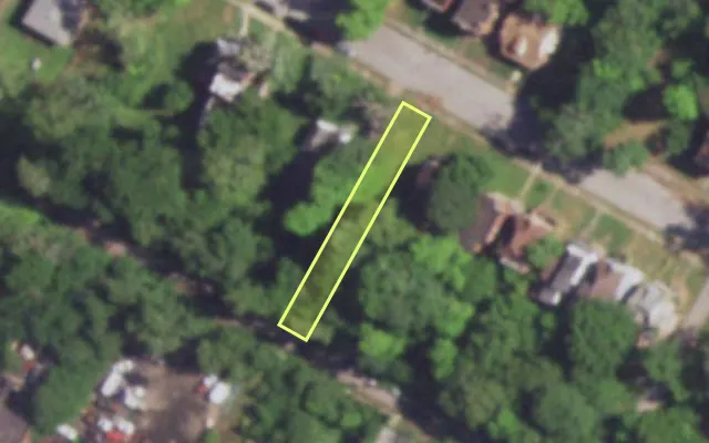 Aerial view of 4744 COTE BRILLIANTE AV — vacant lot, St. Louis with approximate parcel outline