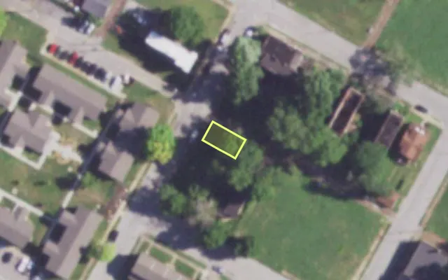 Aerial view of 4112 PLEASANT ST — vacant lot, St. Louis with approximate parcel outline