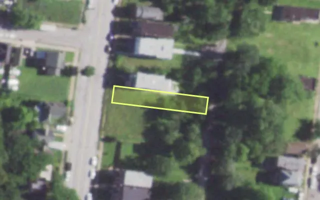 Aerial view of 1224 N EUCLID AV — vacant lot, St. Louis with approximate parcel outline