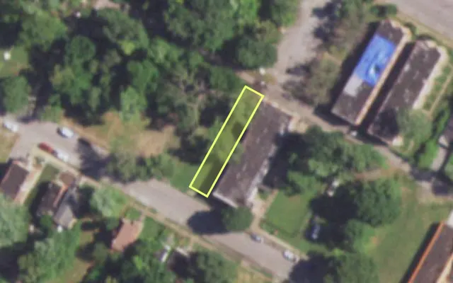 Aerial view of 4435 KENNERLY AV — vacant lot, St. Louis with approximate parcel outline