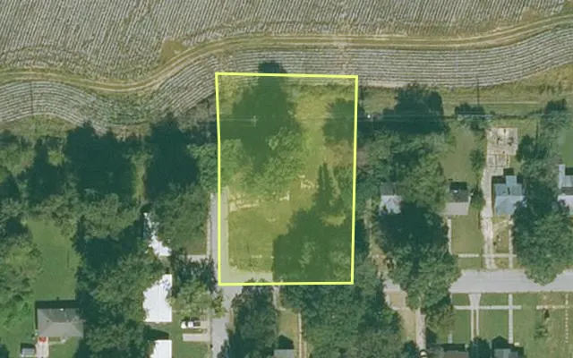Aerial view of MISSISSIPPI County parcel 305-04451-000 — Arkansas post-auction with approximate parcel outline