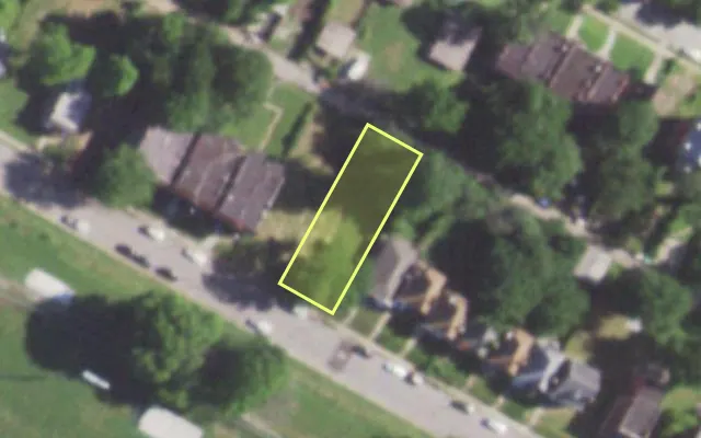 Aerial view of 5115 COTE BRILLIANTE AV — vacant lot, St. Louis with approximate parcel outline