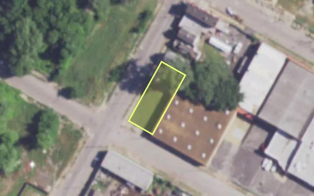 Aerial view of 3867 GARFIELD AV — vacant lot, St. Louis with approximate parcel outline