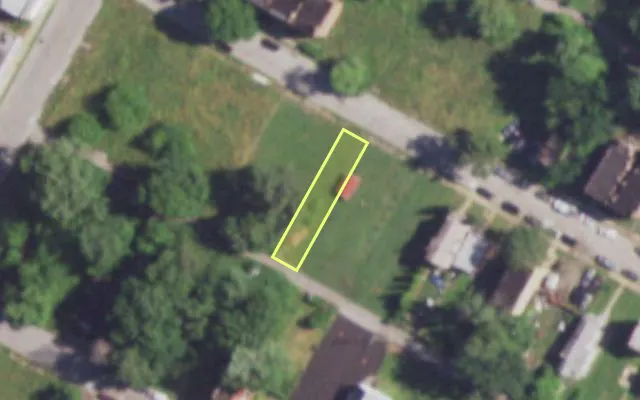 Aerial view of 4262 W NORTH MARKET ST — vacant lot, St. Louis with approximate parcel outline